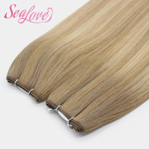 Extensioni per <span class=keywords><strong>capelli</strong></span> russi Genius Wefts slavi a doppia trama, ad alta densità, con estremità piene, 24 pollici, colore misto biondo <span class=keywords><strong>cenere</strong></span> senza cuciture - Product Image 2