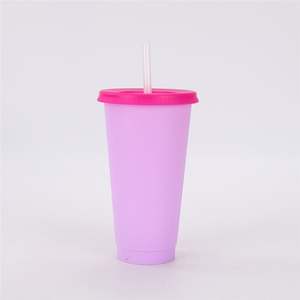 Vente flash : Gobelets isothermes pour café glacé en vrac, gobelets en plastique réutilisables de 24 oz, changeant de couleur, étanches, avec couvercles et pailles pour les fêtes - Product Image 6