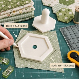 New Best-selling Plastic Hexagon <b>Quilting</b> Tool Set 7/8-inch English-style 3D-printed Patchwork <b>Template</b> - Product Image 2