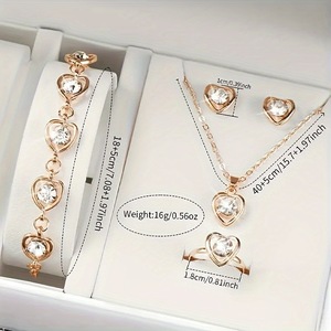 Montre Tendance pour Femme, Bracelet en Cuir, Cadran Chiffres Romains, Magnifique Ensemble de Bijoux, Cadeau pour Petite Amie - Product Image 6