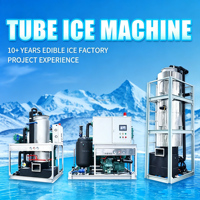 Machine à glace industrielle monophasée de 1 tonne, 220V 50Hz, refroidissement par air, compresseur, capacité de 500 kg pour site de production de glace en zone rurale