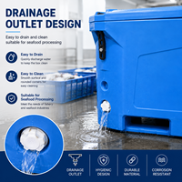 Bac de transport rotomoulé LLDPE 1000L personnalisé pour poissons vivants, transformation de fruits de mer, élevage de crevettes, stockage de viande fraîche