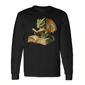 Camiseta de manga larga con gráfico de Dragon Bookworm Reading Book - Product Image 2