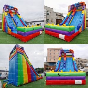New Leap Khổng Lồ 30ft Trượt Bơm Hơi Bouncy Nhảy Khối Làn Đường Đầy Màu Sắc PVC Nước Nhà Nhảy Với Hồ Bơi - Product Image 2