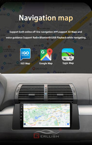 Gerllish 9 inch <span class=keywords><strong>Android</strong></span> Car cho DVD Player GPS navigation đa phương tiện Video gương liên kết hỗ trợ BMW X5 M5 E39 E38 E53 Wifi - Product Image 2