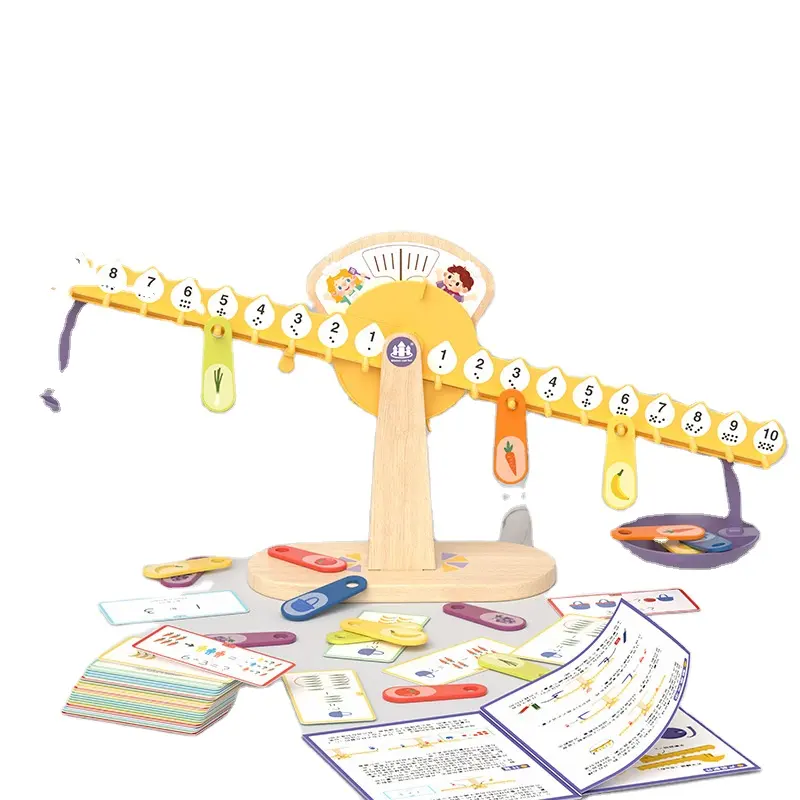 Mainan mengajar skala matematika anak, mainan TK untuk kelas besar kelas sekolah dasar keseimbangan bayi kelas puzzle