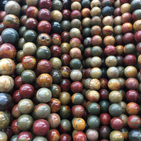 Perles rondes jaspe rouge foncé, perles en pierre, vente en gros