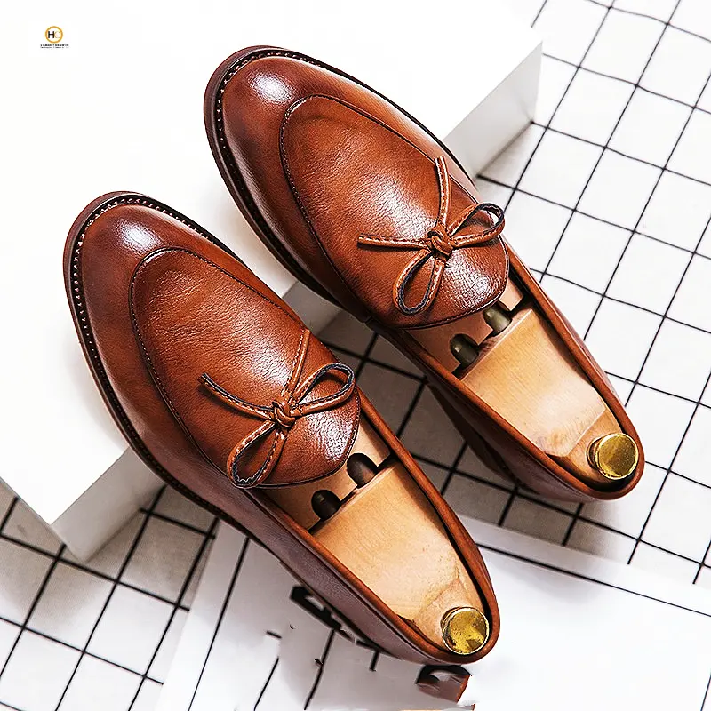 High Quality Wholesale Fashion Tassel Soft Pu Business Men Leather Shoes Office Oxford Casual Shoes Men Dress Shoes & Oxfords