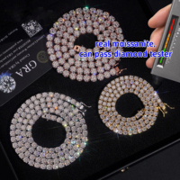 Pass Diamond Test Hip Hop Bijoux Charmes Glacé 2.0mm-6.5mm Lab Diamond 925 Silver VVS Moissanite Tennis Chaîne Colliers