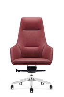 Chaise de bureau exécutive moderne en cuir véritable de haute qualité, mousse PU, hauteur réglable, respirante, roulettes en aluminium, confortable