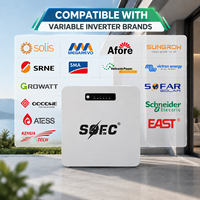 Batterie solaire résidentielle SOEC 10 kWh 48 V avec suralimentation 3000 W, prise en charge de l'empilage et de 8 connexions parallèles, compatible multi-marques, système LiFePO4