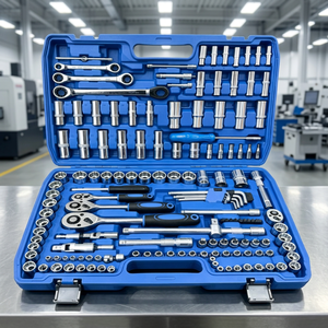 Juego de Herramientas Manuales, Llave de Trinquete, <span class=keywords><strong>Caja</strong></span> de Herramientas Combinada con Acero al Carbono sin Tratamiento Térmico y Estuche Rígido para Reparación de Automóviles - Product Image 5