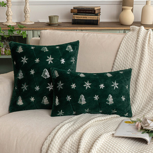 1pc Plush Fur Sequins Christmas Cushion Cover <strong>Snowflake</strong> 45x45CM Decorative XMAS Sofa <strong>Pillow</strong> Cover for Livingroom Pillowcase - Product Image 2