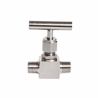 Acier inoxydable SS316 3/8 NPT ou BSPT filetage mâle alimentation manuelle vanne à aiguille forgée intégrale 6000psi pour les médias de gaz