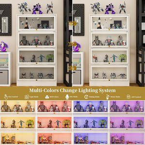 Vitrine moderne avec portes en verre acrylique, vitrine à 4 niveaux avec éclairage LED pour salle <span class=keywords><strong>de</strong></span> jeux, cave à vin et utilisation hôtelière - Product Image 4