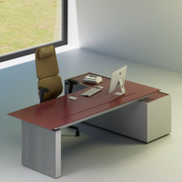 Bureau de direction de luxe avec armoire de rangement, bureau de direction moderne pour la salle du PDG