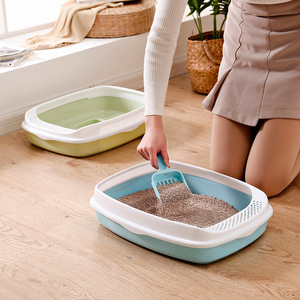 <b>Cat</b> <b>Litter</b> Box Rectangle Open Design With Scoop For <b>Cat</b> Pet Toilet - Product Image 1