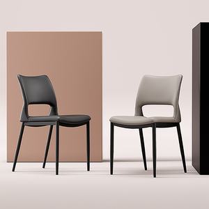 Kursi Makan gaya minimalis Nordik, kelas atas Modern dengan sandaran krim hitam, lampu meja makan pertengahan abad mewah - Product Image 4