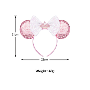 عصابة رأس على شكل أذن أرنب مع زهور ونجم البحر وحورية البحر للتنكر، عصابة شعر بفيونكات لامعة وأذني فأر للنساء والفتيات - Product Image 3