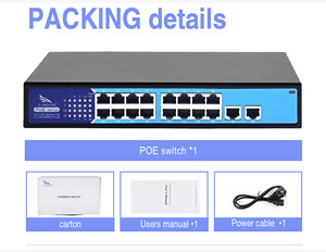 <span class=keywords><strong>16</strong></span> 10/100 PoE + cổng, 2 1gbe SFP Gigabit Ethernet không được quản lý 300W <span class=keywords><strong>16</strong></span> cổng PoE Thiết bị chuyển mạch để giám sát an ninh - Product Image 4