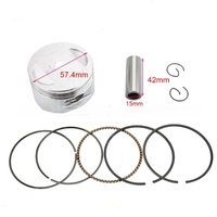 Kit de Cilindro para Motocicleta (Aleación de Aluminio, Calidad Clase A) para Italika DS150 WS150 GS150, Diámetro 57.4mm, Pistón