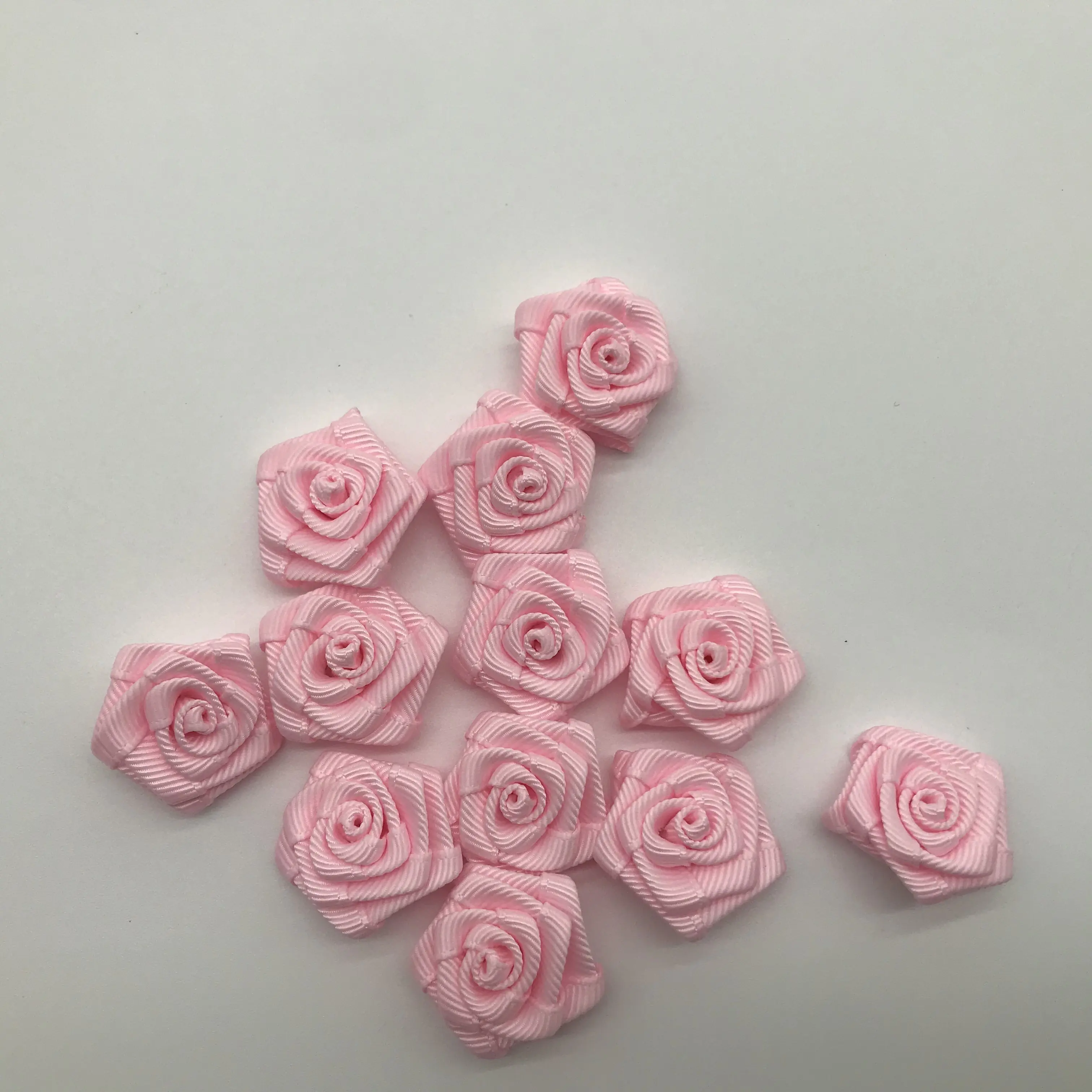 Jc 15 Mm Groene Grosrain Lint Rozet Mini Satin Bloemen Satin Rose Bouquetgold Broches Voor Bruiloft Decoratie