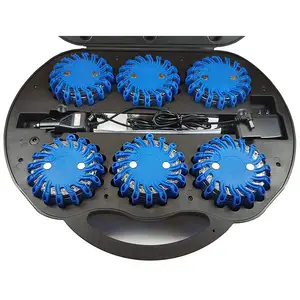 מחיר זול יותר בטיחות Strobe אור 16 Led כביש התלקחות, סופר Brigh לילה אזהרת אור מגנטי Led כביש אבוקות תאום Pucks