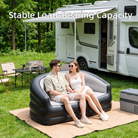 Pursuefree Deluxe Fauteuil Gonflable avec Pompe Intégrée, Canapé Gonflable Double Portable pour Camping Extérieur et Maison, Canapé Paresseux Automatique