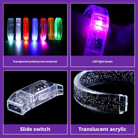Bracelet lumineux LED personnalisé à bas prix, bracelet en acrylique plat et large, bracelets à bulles pour fournitures de fête néon