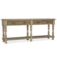 Table console américaine moderne en chêne massif Wabi-Sabi pour la maison Meubles en bois pour le salon Table console française fabriquée à la main