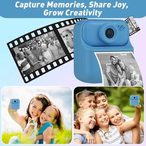 Appareil <span class=keywords><strong>photo</strong></span> instantané pour enfants Full HD 1080p, double caméra, <span class=keywords><strong>impression</strong></span> thermique, filtres, autocollants pour filles et garçons de 3 à 13 ans, cadeau d'anniversaire - Product Image 4