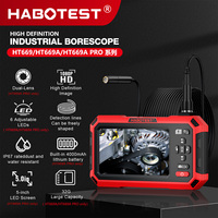 Caméra d'inspection endoscopique HT669A PRO IP67 étanche 2MP avec sonde, câble de 3m, écran IPS numérique 5 pouces, lampe torche LED, autonomie de 3,5h pour véhicules