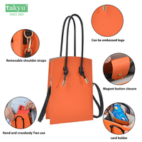 Airy Tas Tangan Kulit Persegi Panjang, Tas Selempang Kecil, Dompet Ponsel Pintar Universal Minimalis, Santai, Kulit Biru