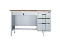 Bureau en acier laminé à froid robuste à prix abordable, table de bureau exécutive avec tiroirs et clés, ensemble de bureau informatique scolaire