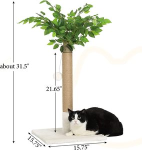 เสารอยขีดข่วนทำจากป่านศรนารายณ์เสาสำหรับแมวสูงเสาลับเล็บแมวธรรมชาติกรอบปีนเขา32นิ้วแบบยั่งยืน - Product Image 3