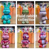Beliebte Kunsthandwerke 22cm/32cm/52cm DIY Flüssigkeits-Kaninchen-Spielzeug, leere Tierfiguren aus Kunststoff zum Bemalen, Flüssigkeits-Bär mit Spardose