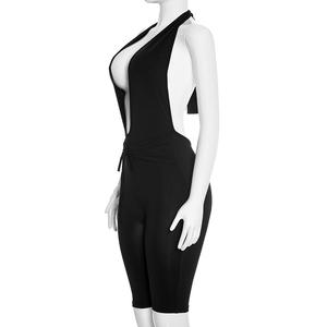 Viviblook C26JP020 Mono de Fiesta para Mujer, Nuevo, Sexy, Color Sólido, con Cordones, Estilo Halter, Largo Midi - Product Image 5