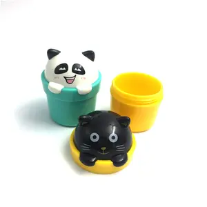 custom 30g Plastic PP empty cute animal shape cream jar for cosmetic packaging manufacturer/wholesale