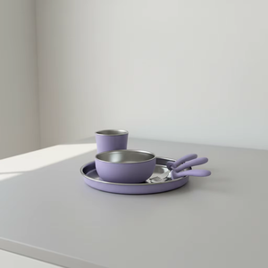 Ensemble repas bébé 2026 en silicone alimentaire et acier inoxydable 304, non toxique, cuillère, fourchette, bol, assiette pour tout-petits - Product Image 6