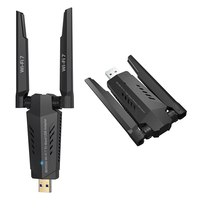 Adaptador USB WiFi 7 BE6500, Adaptador USB WiFi de Triple Banda y Largo Alcance para PC de Escritorio y Portátil