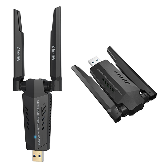 BE6500 USB WiFi 7 Adapter Tri-Band Long Range USB WiFi Adapter for Desktop PC Laptop