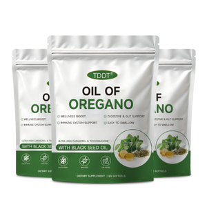 Huile d'origan en gélules avec huile de nigelle, carvacrol, thymoquinone, complément alimentaire, 60 gélules - Product Image 1