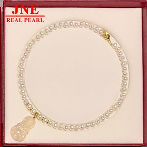 ของขวัญวันแม่ สร้อยคอไข่<span class=keywords><strong>ม</strong></span>ุกธรรมชาติ แคลซิโดนี จี้เงินแท้ ตัวล็อคเงินแท้ ชุบทอง 14K สายปรับได้ ตัวเว้นระยะห่าง - Product Image 3