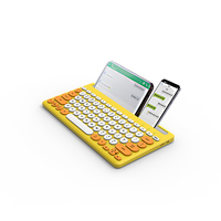 Clavier sans fil K004 double mode 78 touches, rechargeable BT avec support tablette/téléphone, USB-C, 5 millions de touches pour tablette, téléphone, PC