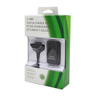 Kit de batterie rechargeable GoodCrane 2-en-1 pour manette 360, noir et blanc, emballage en boîte