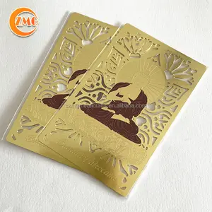 도매 고품질 사용자 정의 황금 황동 컷 스루 금속 부처님 카드