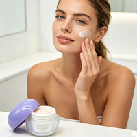 Pot cosmétique sphérique en PP de 10g, double paroi, mini-récipient pour lotion contour des yeux, pot échantillon en plastique avec pompe pulvérisatrice intégrée, idéal pour les voyages