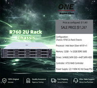 Serveur en rack R760 2U d'origine, modèle le plus populaire, alimentation 1100W, 32 Go DDR5, H755, Xeon Silver 4410Y en stock