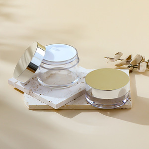 Vàng sang trọng nắp 30ml/50ml Pet hai lớp kem cơ thể lọ tùy chỉnh màu Trắng nhựa bạc vít đầu nắp xi lanh hình dạng 58 Mét - Product Image 4