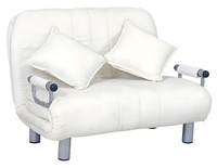 Canapé-lit convertible moderne 1,2 m 2 places en tissu doux pliable inclinable avec cadre en fer pour chambre et appartement